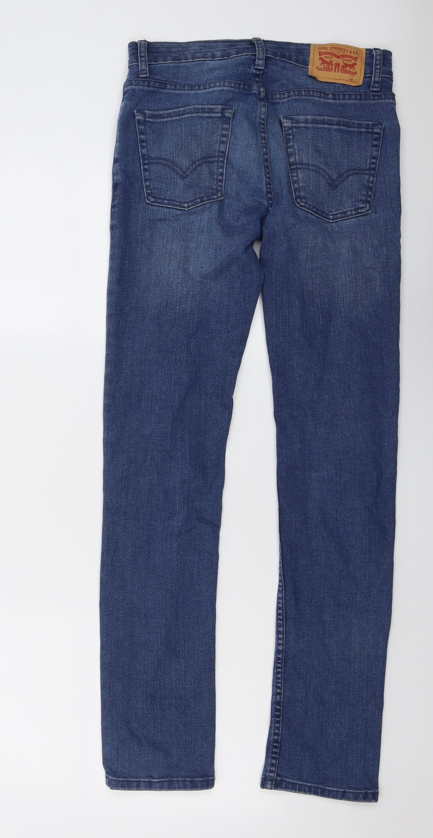 Levi's Boys Blue Cotton Skinny Jeans Size 14 Years Regular Button