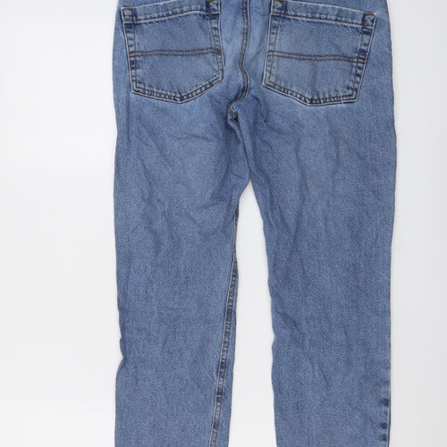 Reclaimed Vintage Womens Blue Cotton Tapered Jeans Size 28 in L26 in Regular Button