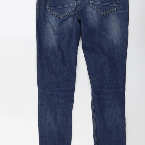 NEXT Womens Blue Cotton Skinny Jeans Size 8 L27 in Relaxed Button