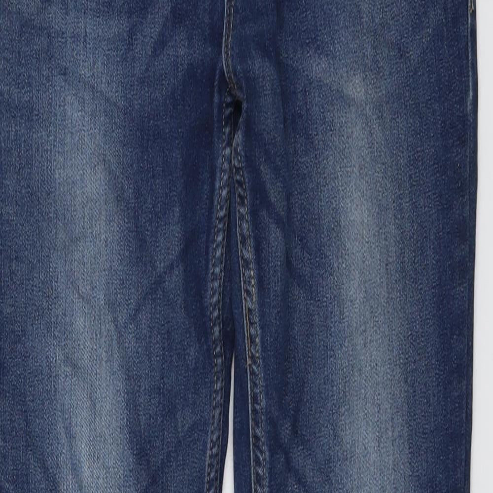 NEXT Womens Blue Cotton Skinny Jeans Size 8 L27 in Relaxed Button