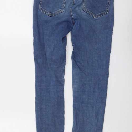 New Look Girls Blue Cotton Skinny Jeans Size 13 Years Regular Button