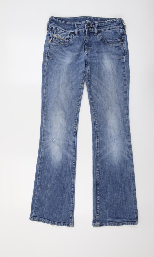 Diesel Womens Blue Cotton Bootcut Jeans Size 28 in L32 in Regular Button