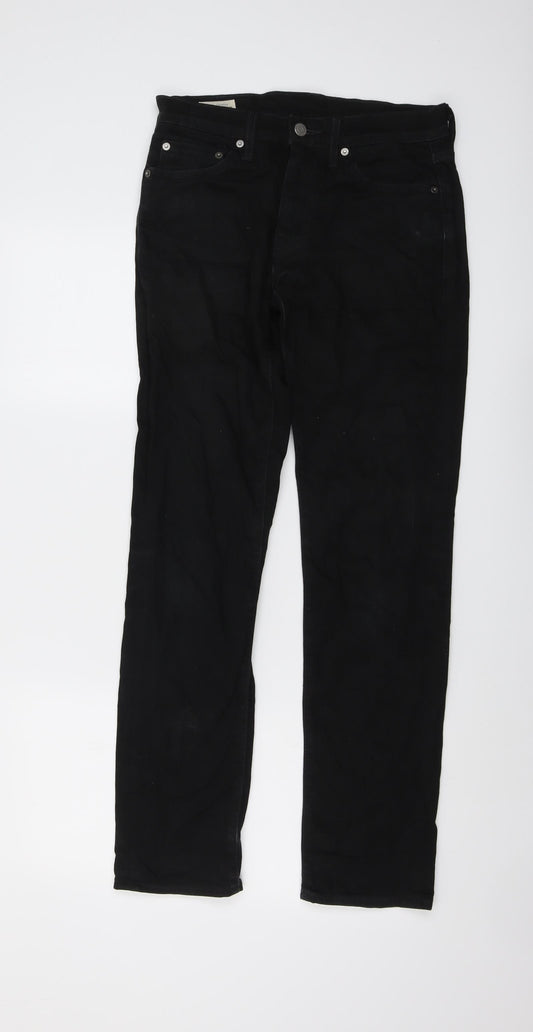Levi's Mens Black Cotton Straight Jeans Size 29 in L32 in Regular Button