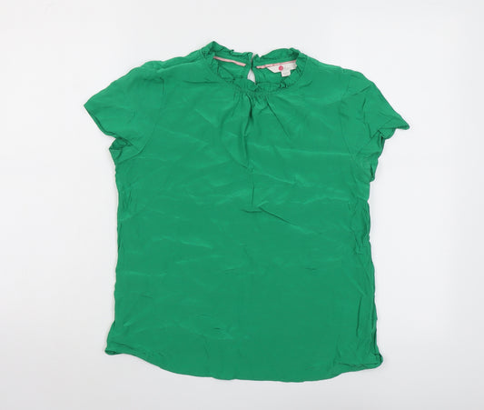 Boden Womens Green Viscose Basic Blouse Size 8 Round Neck