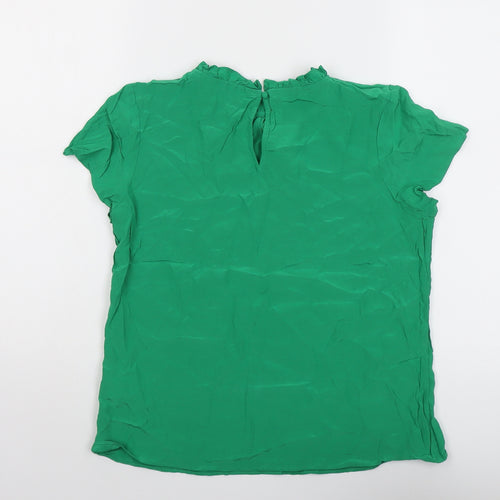 Boden Womens Green Viscose Basic Blouse Size 8 Round Neck