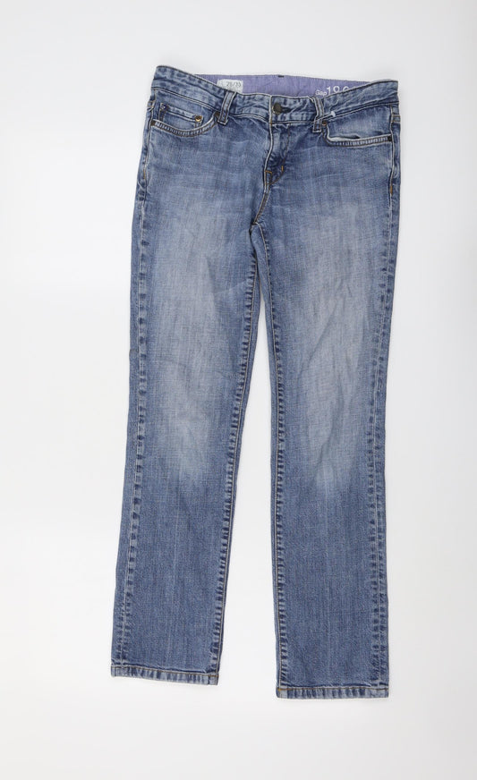 Gap Womens Blue Cotton Straight Jeans Size 26 in L28 in Regular Button