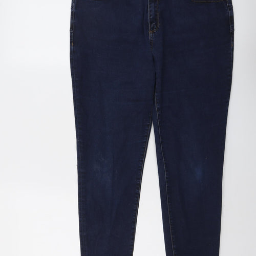 Jasper Conran Womens Blue Cotton Skinny Jeans Size 18 L29 in Regular Button