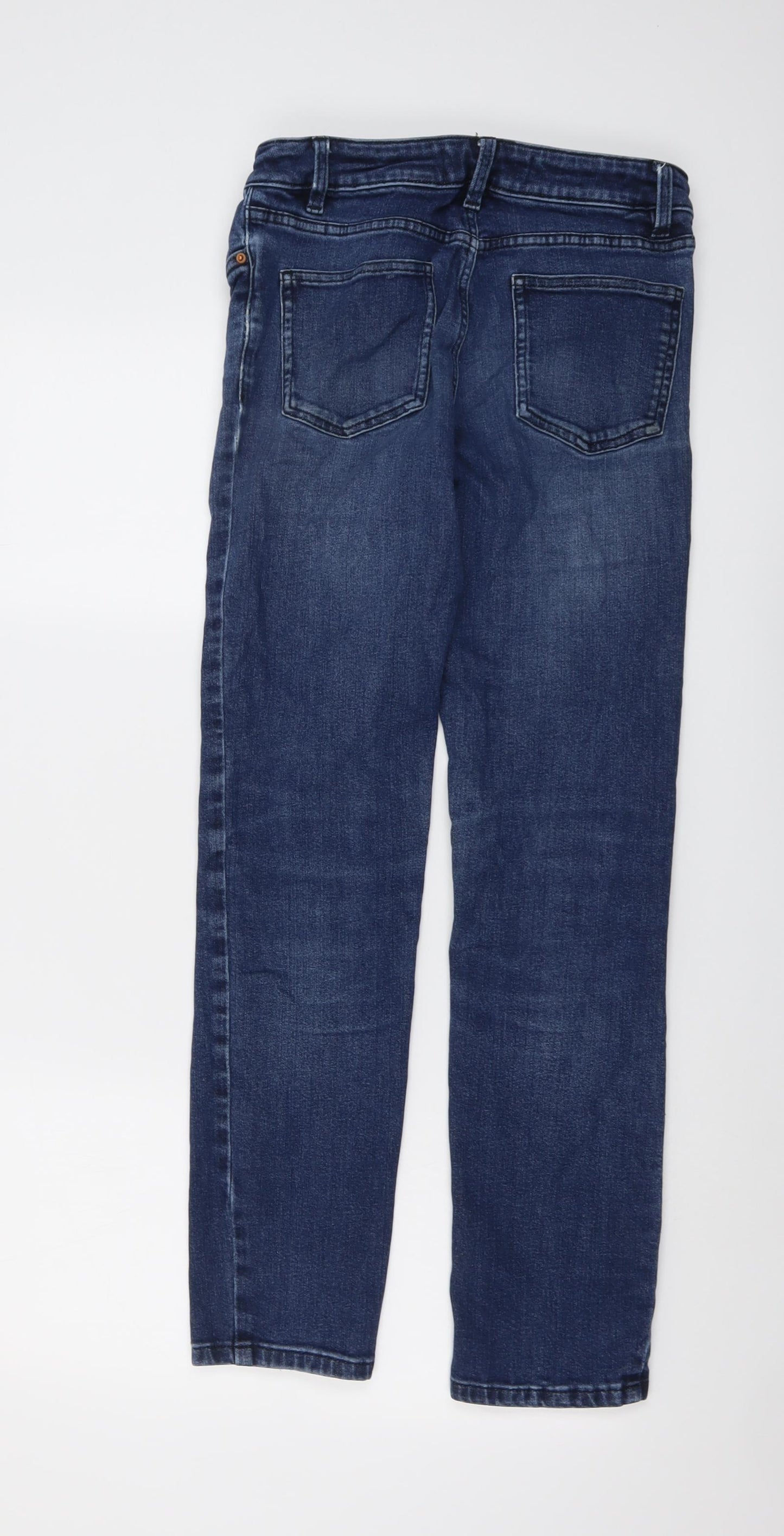 NEXT Womens Blue Cotton Straight Jeans Size 8 L29 in Regular Button
