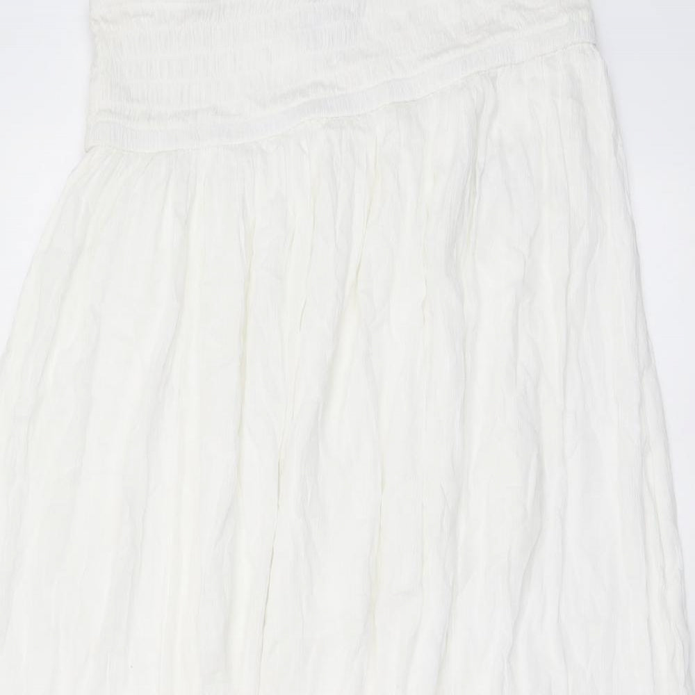 ASOS Womens White Viscose Swing Skirt Size 14