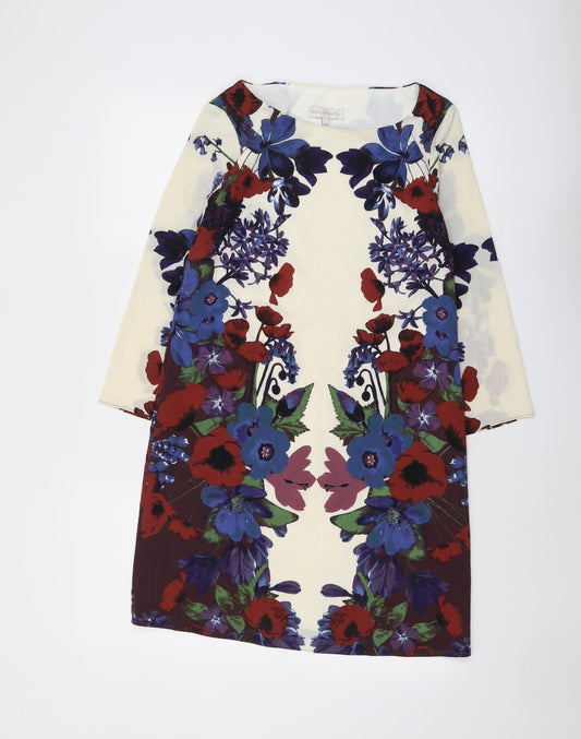 RJR.John Rocha Womens Multicoloured Floral Polyester Sheath Size 8 Round Neck Pullover