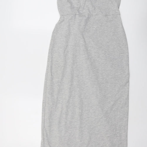 River Island Womens Grey Cotton T-Shirt Dress Size 10 Round Neck Pullover