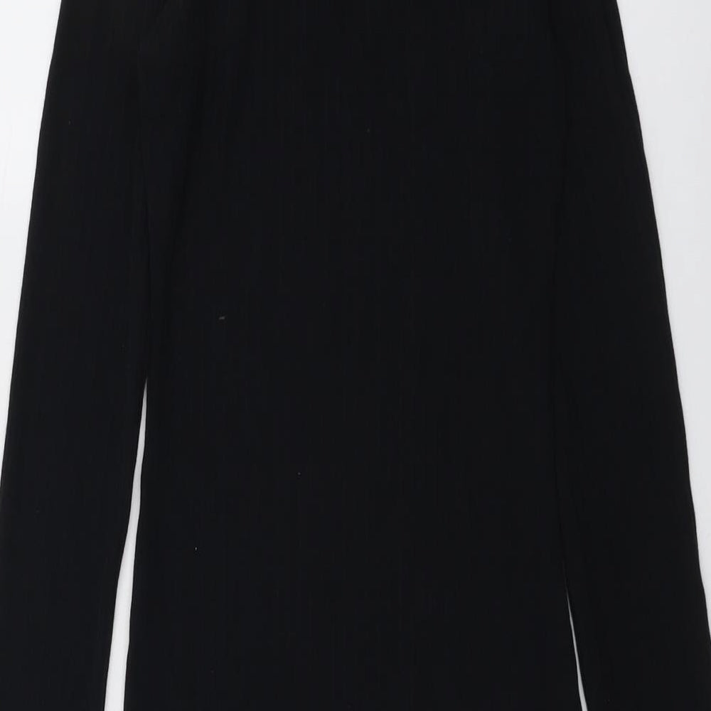 New Look Womens Black Polyester A-Line Size 4 Collared Pullover