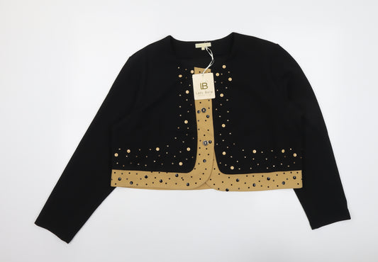 Lady Belle Womens Black Jacket Size 12 Button - Embellished