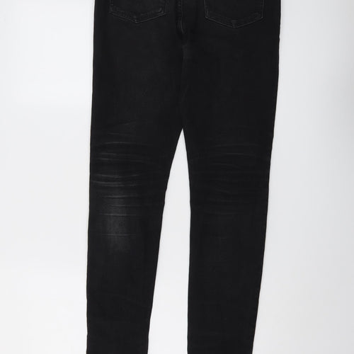 Boohoo Mens Black Cotton Skinny Jeans Size 30 in L33 in Regular Button