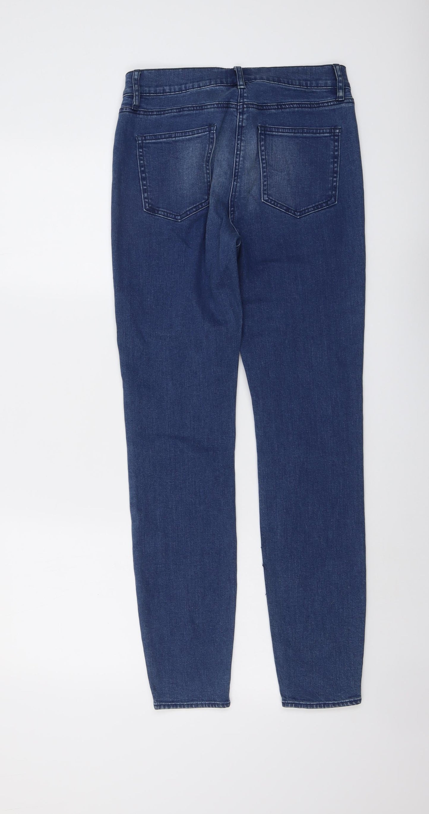 Seed Womens Blue Cotton Skinny Jeans Size 10 L29 in Regular Button