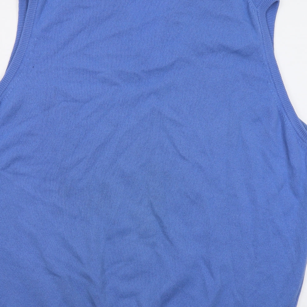 Peter Storm Mens Blue V-Neck Wool Pullover Jumper Size 2XL Sleeveless