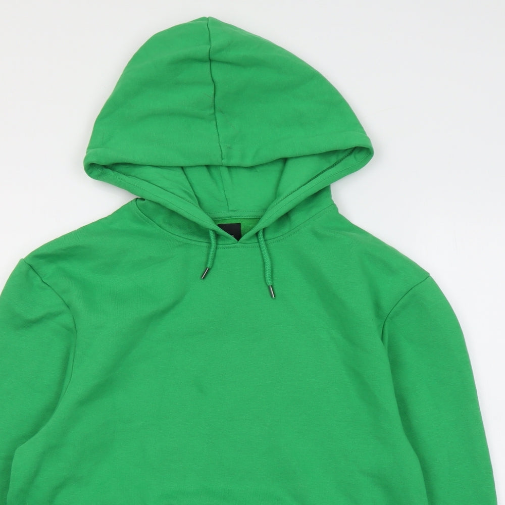 River Island Mens Green Cotton Pullover Hoodie Size S