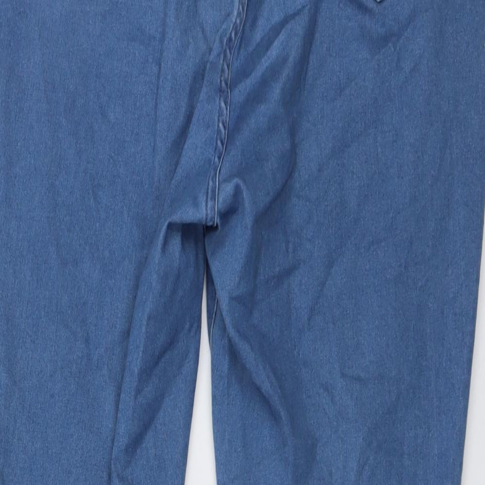 I SAW IT FIRST Womens Blue Cotton Skinny Jeans Size 16 L27 in Regular Button
