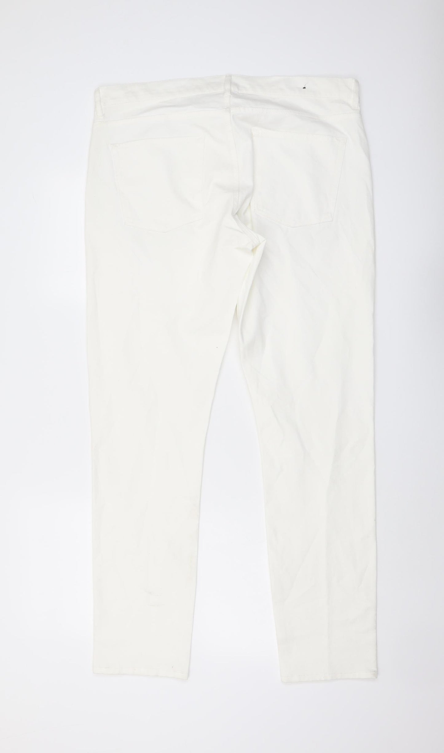 H&M Mens Ivory Cotton Straight Jeans Size 36 in L31 in Regular Button