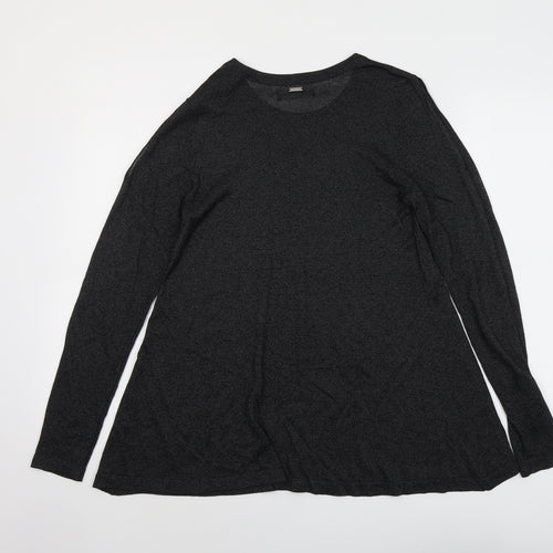 Mohito Womens Black Polyester Basic T-Shirt Size XS Round Neck
