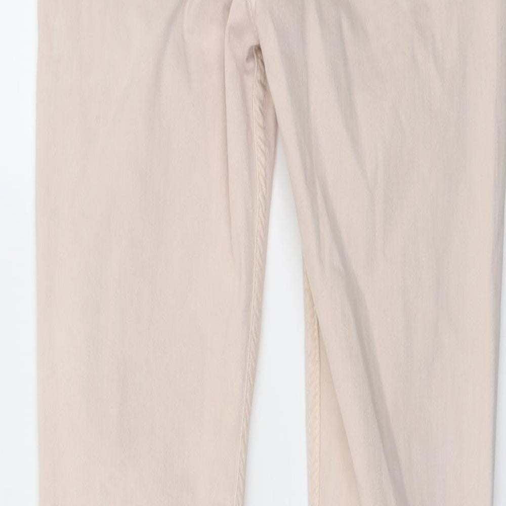 Zara Womens Beige Cotton Skinny Jeans Size 8 L27 in Regular Button