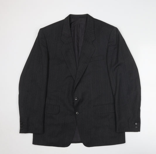 Leithauser Mens Grey Striped Wool Jacket Suit Jacket Size 42 Regular