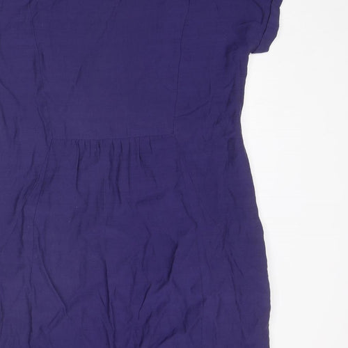 Sandwich Womens Purple Polyester A-Line Size 12 Round Neck Zip