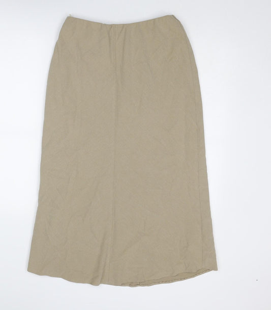 Marks and Spencer Womens Beige Polyester A-Line Skirt Size 14