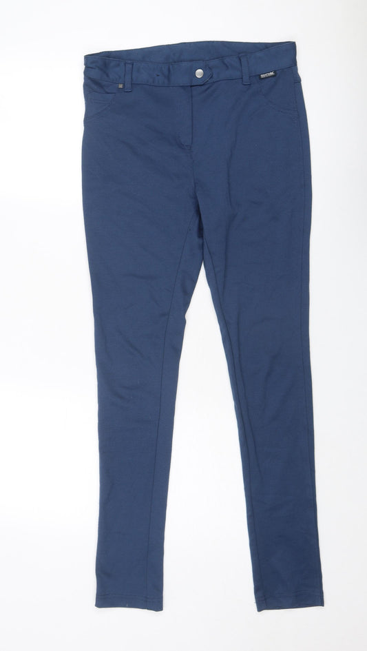 Regatta Womens Blue Polyester Trousers Size 12 Regular Zip