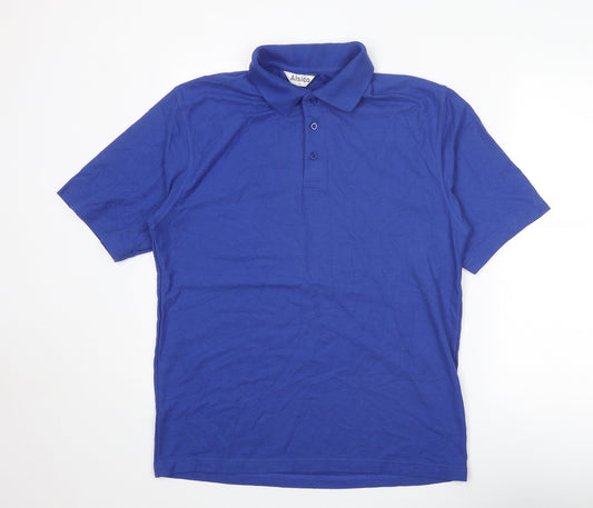 Alsico Mens Blue Polyester Polo Size XL Collared Button