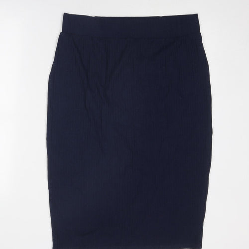Marks and Spencer Womens Blue Polyester Straight & Pencil Skirt Size 14