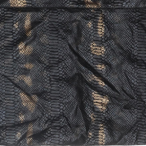 QED London Womens Black Animal Print Polyester A-Line Skirt Size 14 Zip - Snakeskin pattern