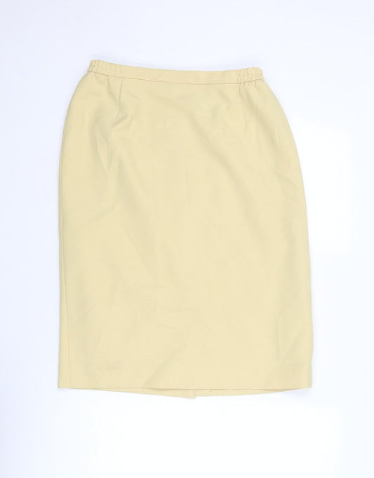 Eastex Womens Yellow Polyester Straight & Pencil Skirt Size 12 Zip