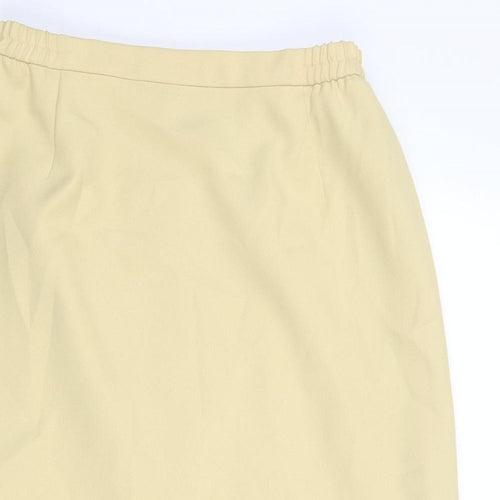 Eastex Womens Yellow Polyester Straight & Pencil Skirt Size 12 Zip