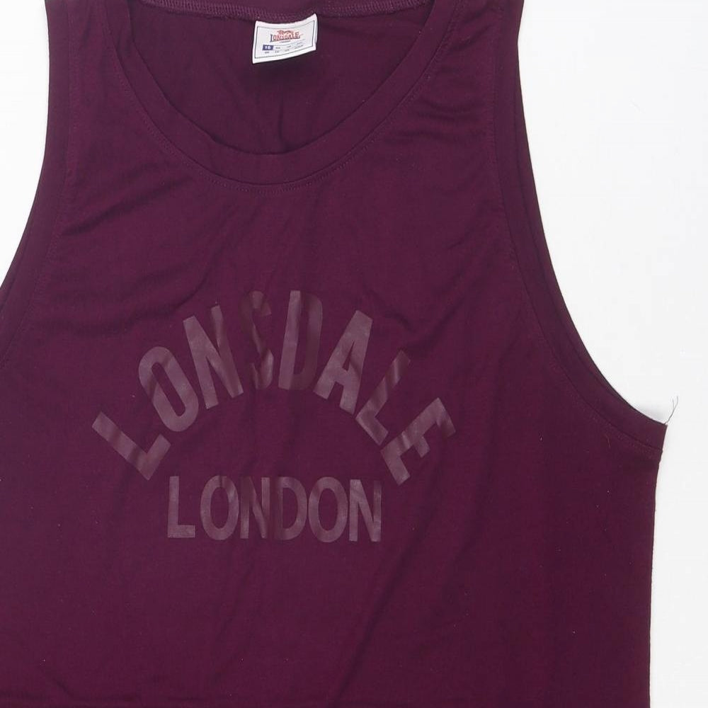 Lonsdale Womens Purple Polyester Pullover Tank Size 18 Boat Neck Pullover