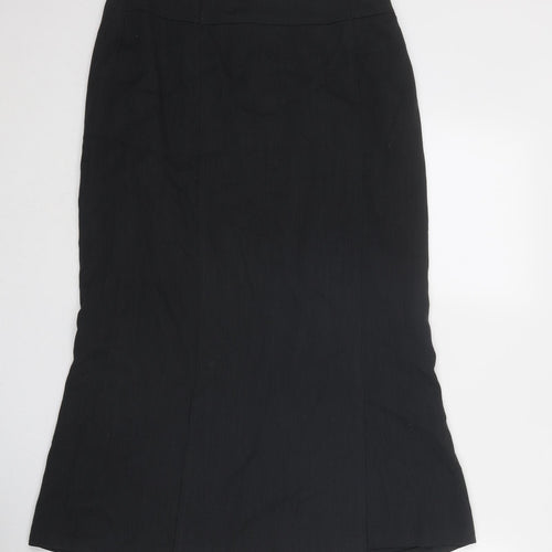 ara Womens Black Polyester A-Line Skirt Size 14 Zip