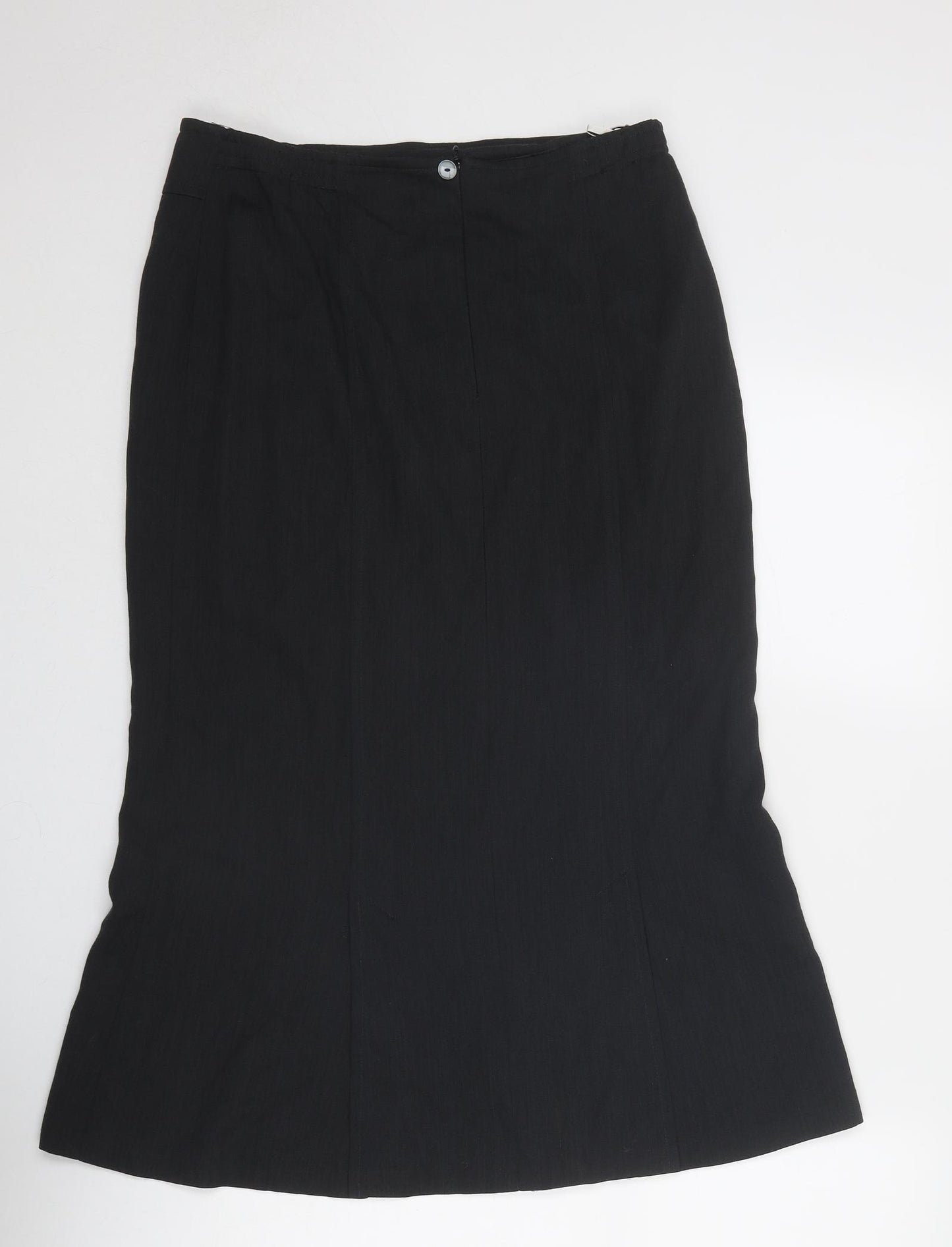 ara Womens Black Polyester A-Line Skirt Size 14 Zip