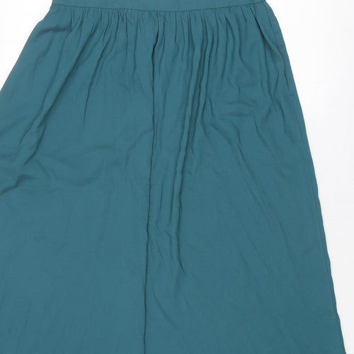 Topshop Womens Blue Polyester Swing Skirt Size 10 Zip
