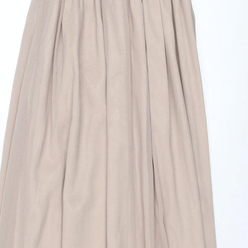 Quiz Womens Beige Polyester Ball Gown Size 10 V-Neck Pullover