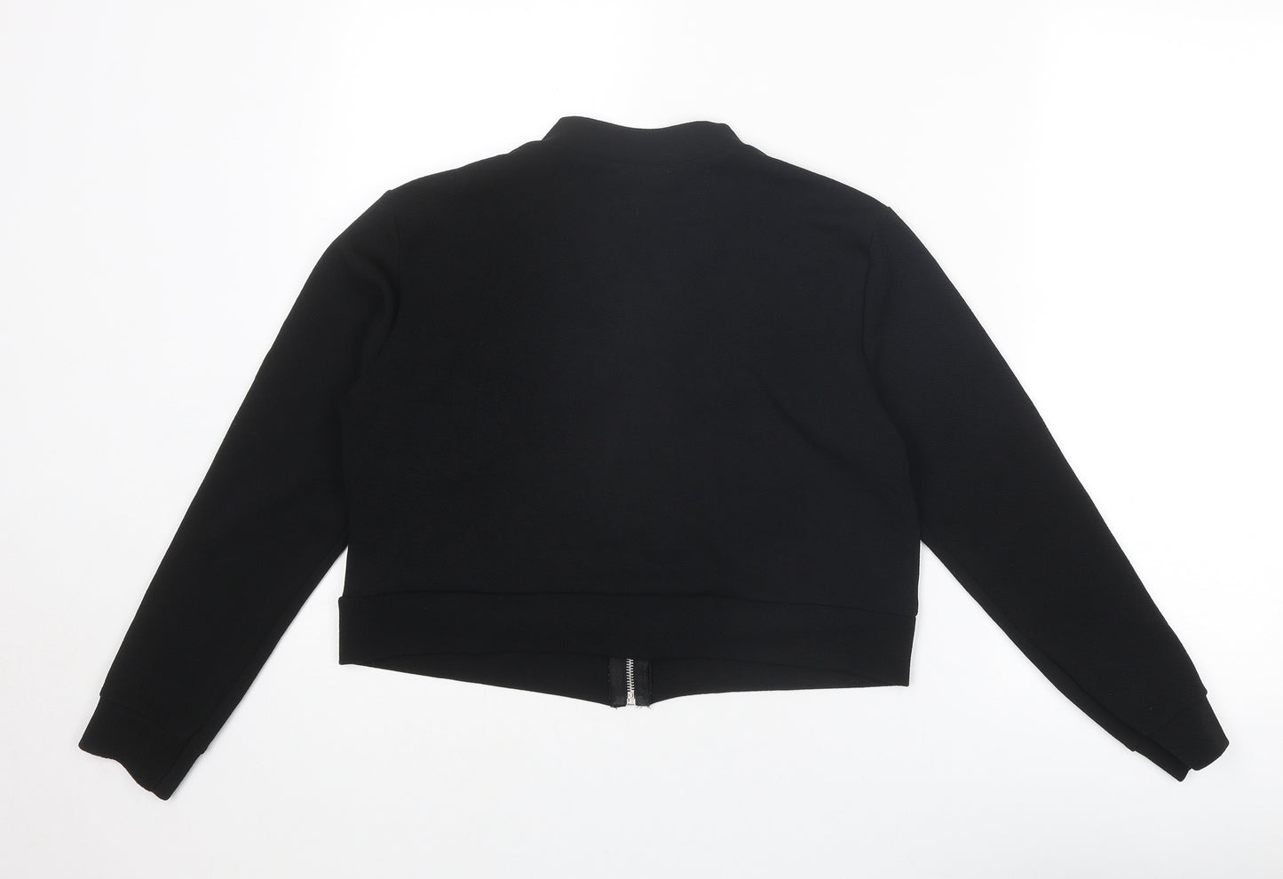 Boohoo Womens Black Polyester Full Zip Sweatshirt Size 12 Zip