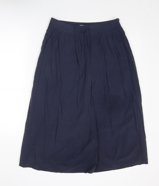 Per Una Womens Blue Polyester Pleated Skirt Size 10 Zip