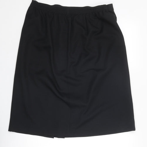 Slimma Womens Black Polyester A-Line Skirt Size 22
