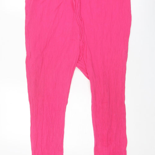 Damart Womens Pink Viscose Trousers Size 24 Regular Drawstring