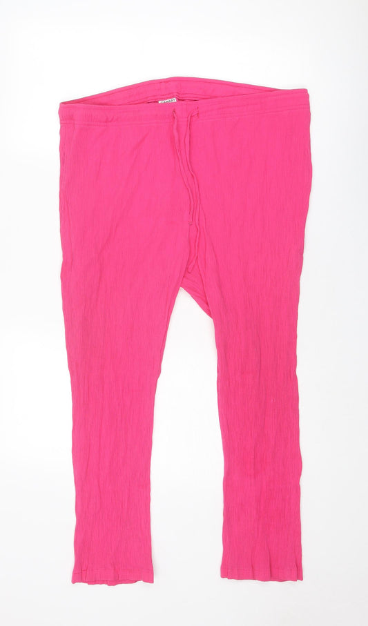 Damart Womens Pink Viscose Trousers Size 24 Regular Drawstring