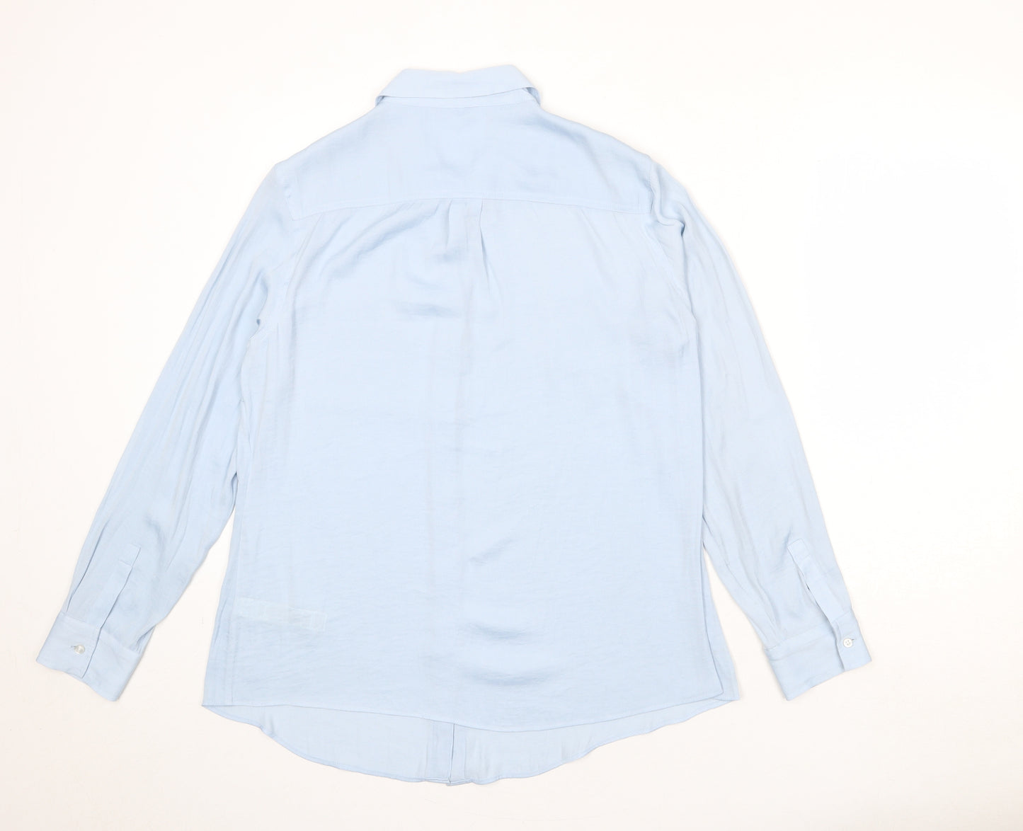 Autograph Womens Blue Polyester Basic Button-Up Size 16 Collared