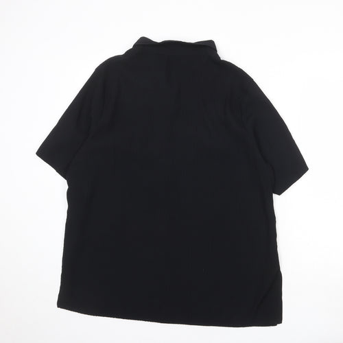 BHS Womens Black Polyester Basic Button-Up Size 20 Collared