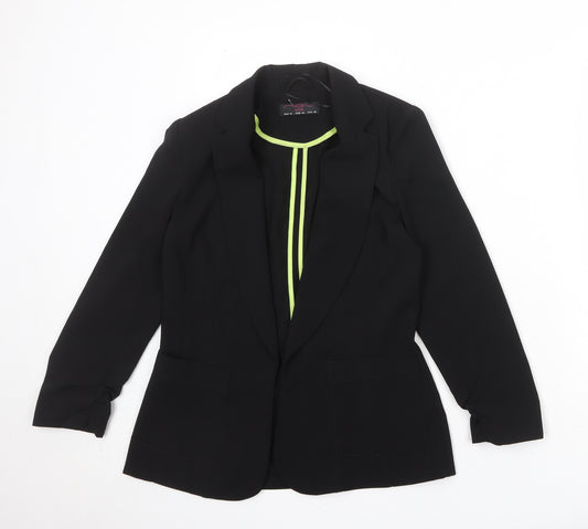 New Look Womens Black Polyester Jacket Blazer Size 10 - Open
