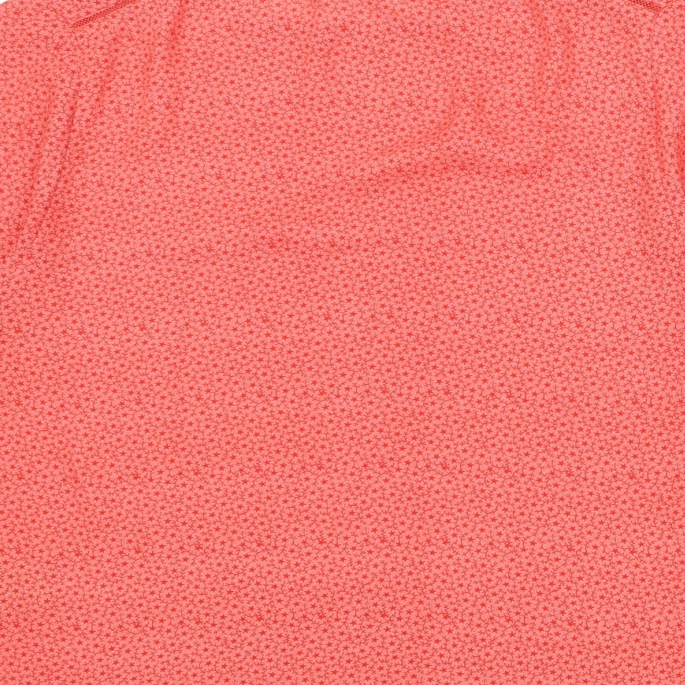 Scotch & Soda Womens Red Geometric Polyester Basic Blouse Size 6 Round Neck