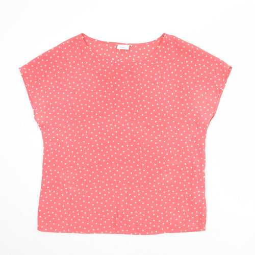 NEXT Womens Pink Geometric Polyester Basic Blouse Size 14 Boat Neck - Star Print