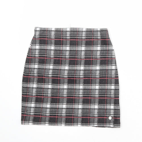 Superdry Womens Multicoloured Plaid Polyester A-Line Skirt Size 8 Zip